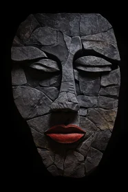 Stone Face Art in Abstract Form