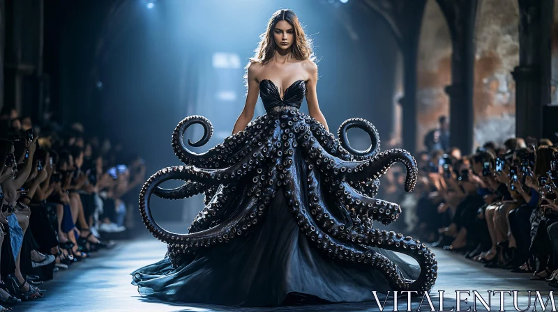 AI ART Striking Tentacle-Inspired Fashion Walk