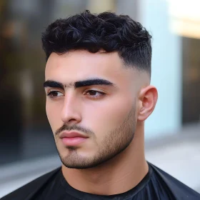 Young Man Modern Haircut Portrait