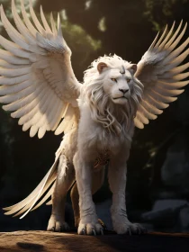 Winged Lion Fantasy Scene