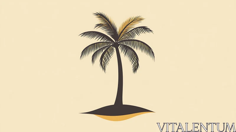 AI ART Palm Tree Illustration for Beach-themed Design