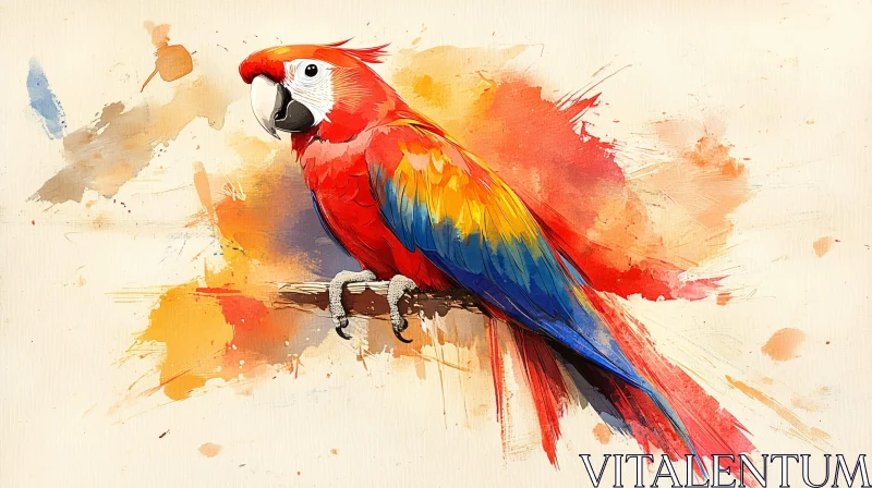 AI ART Colorful Parrot Painting