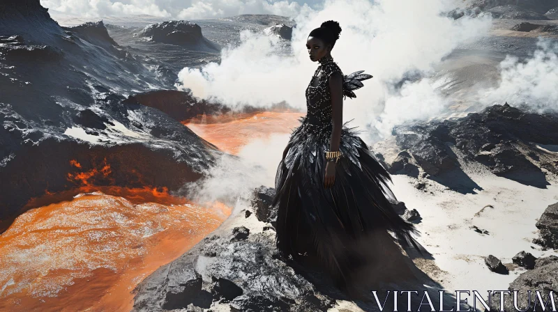 AI ART Volcanic Fashion Scene