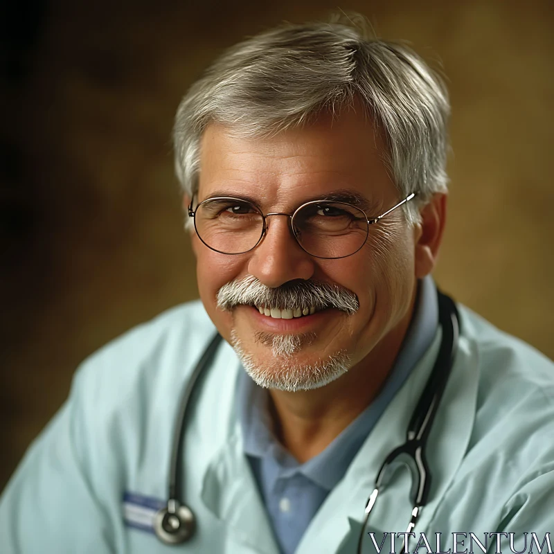 Confident Doctor Portrait with Stethoscope AI Image