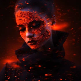 Fiery Woman Abstract Portrait