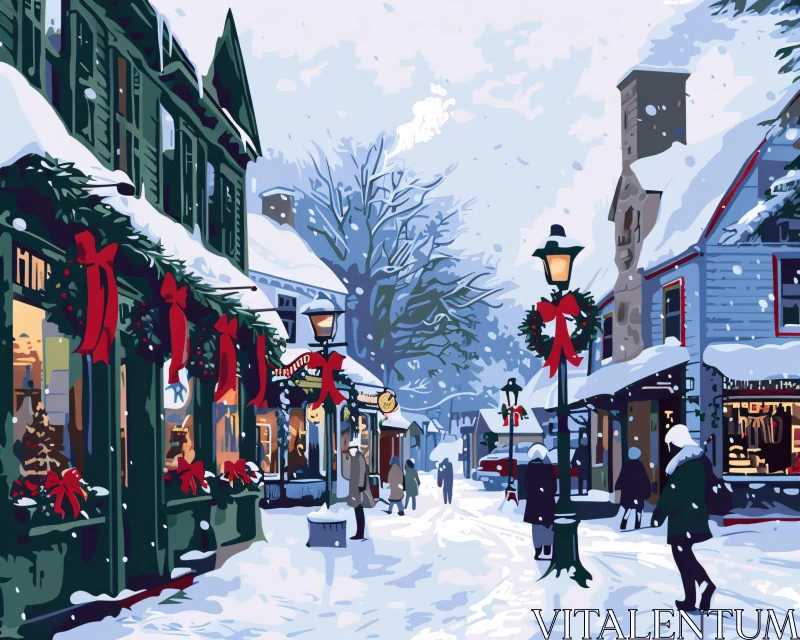 AI ART Winter Holiday Scene with Festive Decor