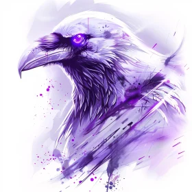 Abstract Raven in Purple Tones