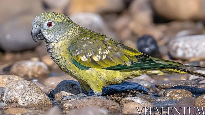 AI ART Colorful Bird Among Stones