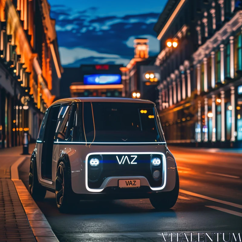 AI ART Modern Vehicle in Urban Nightscape