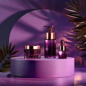 Luxury Cosmetics in Purple Setting