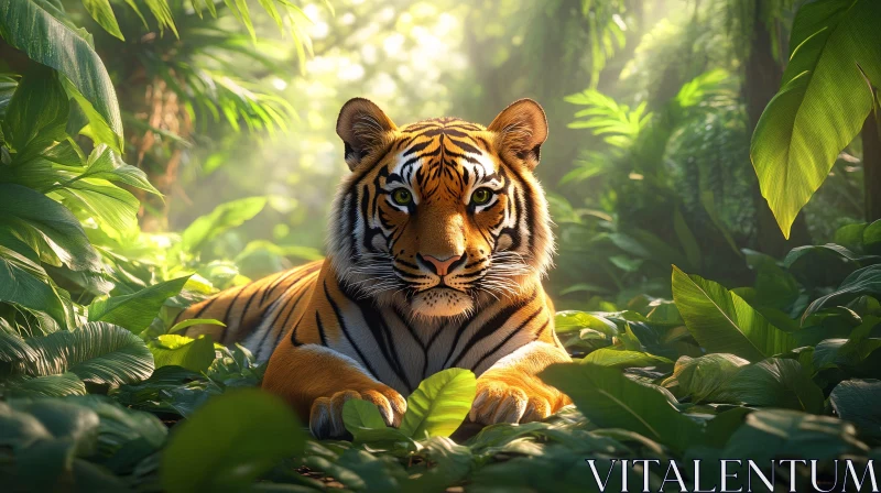 Tiger in Dense Foliage