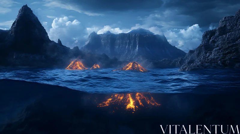 Enigmatic Volcano Eruptions and Ocean Reflection