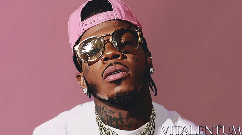 Cool Portrait with Pink Accessories