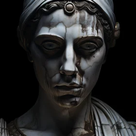 Mysterious Sculpture with Marbled Texture