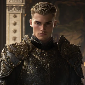 Young Knight in Regal Armor