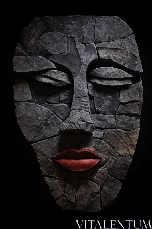 Stone Face Art in Abstract Form