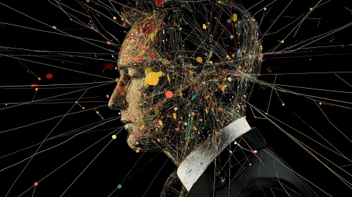 Colorful Conceptual Art of a Man's Profile