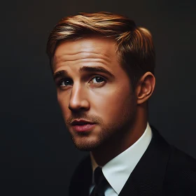 Thoughtful Man in Formal Attire