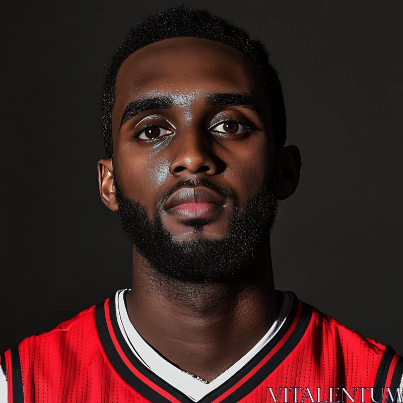 Man with Beard in Basketball Attire