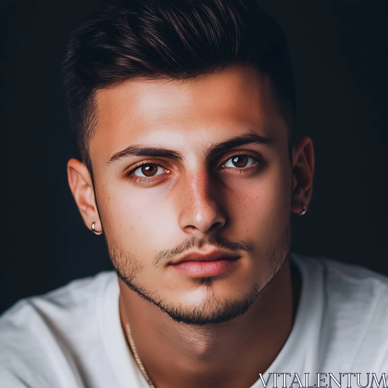 Serene Close-Up of a Young Man