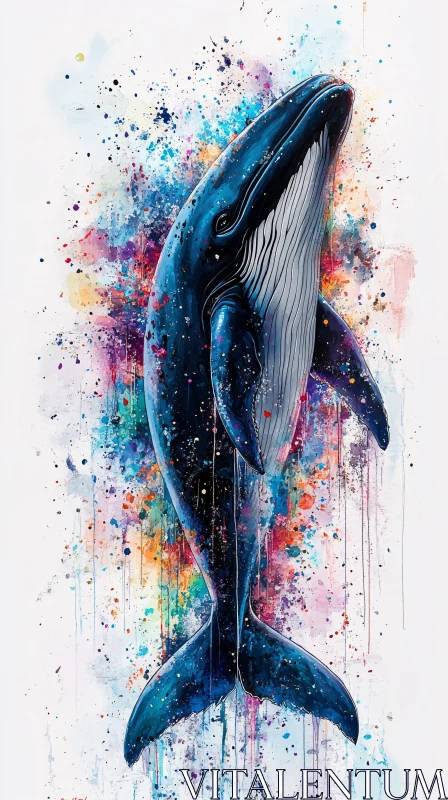 Whale in Abstract Art AI Image