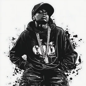 Urban Graffiti Style Rapper Portrait