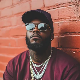 Fashionable Urban Man with Beard and Jewels