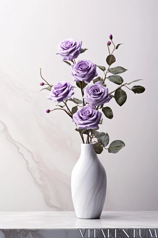 AI ART Harmonious Purple Rose Bouquet