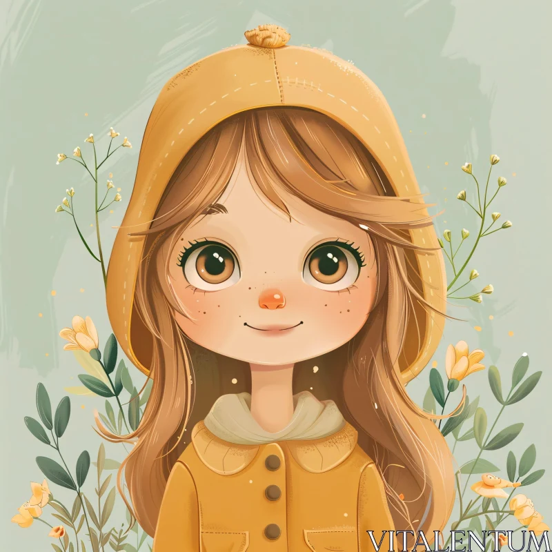 AI ART Adorable Girl Amidst Floral Beauty