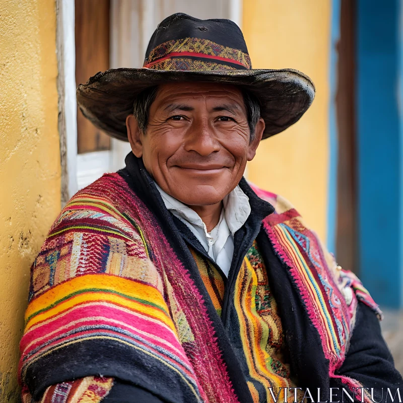 Colorful Traditional Attire and Warm Smile AI Image