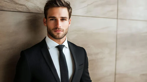 Professional Man in Black Suit