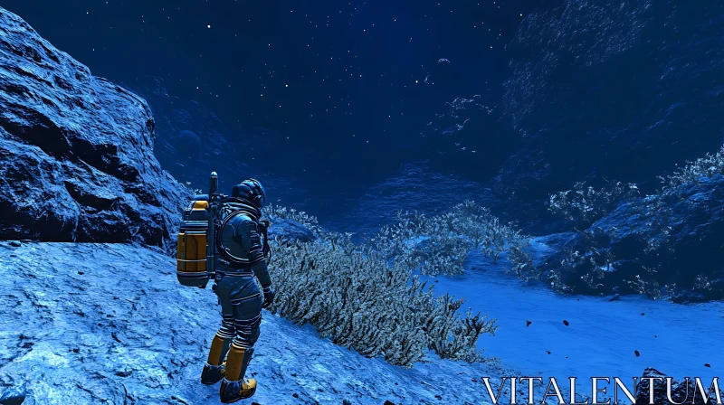 Futuristic Underwater Space Expedition AI Image