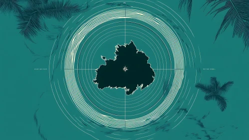 Concentric Circles Island Map