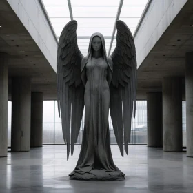 Ethereal Stone Angel Sculpture