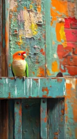 Colorful Parrot with Rustic Background