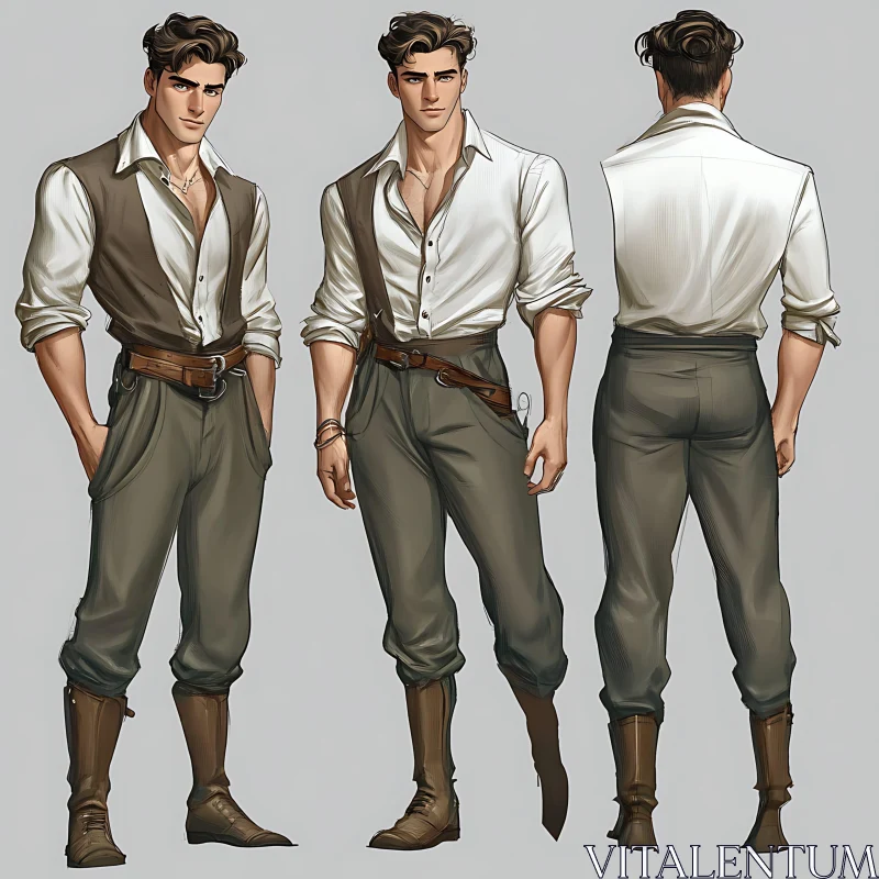 AI ART Detailed Male Character Concept Art