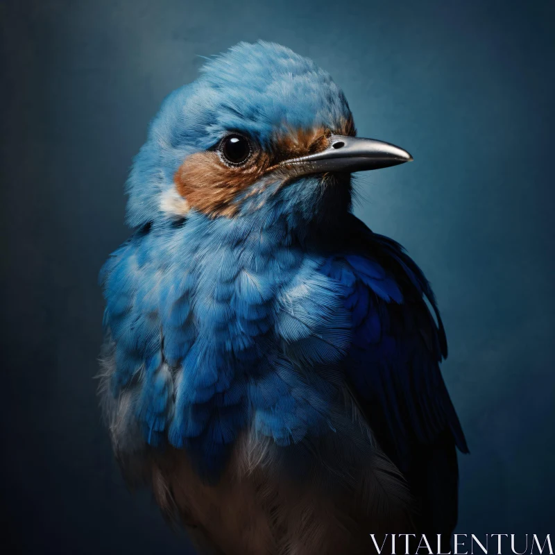 AI ART Detailed Bluebird Close-Up Image