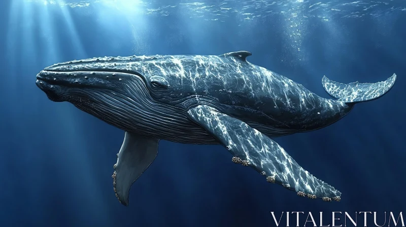 Majestic Humpback Whale Underwater AI Image