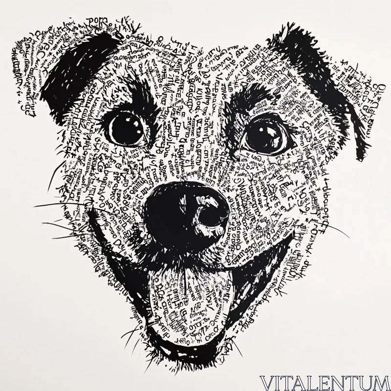 AI ART Word Art Dog Face