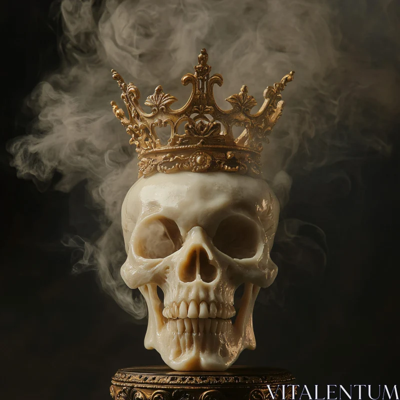 AI ART Regal Skull Art with Crown