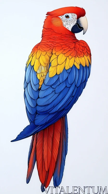 AI ART Colorful Parrot Art