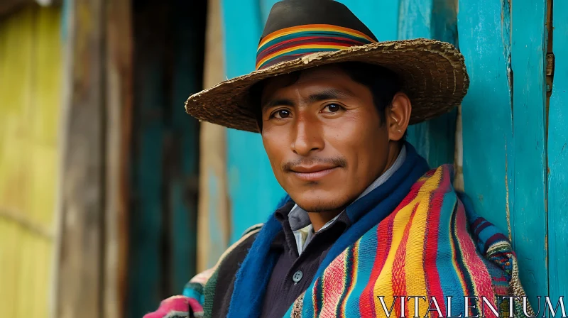 Traditional Colorful Clothing Man Portrait AI Image