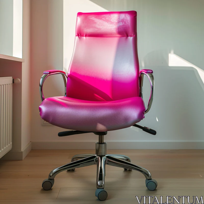 AI ART Modern Vibrant Pink Office Chair