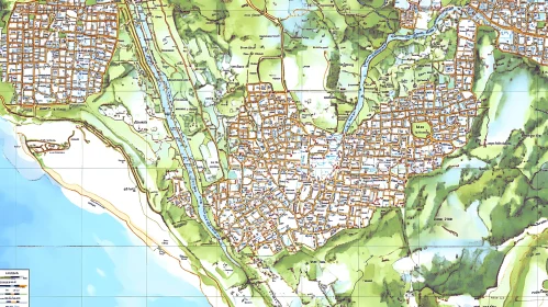 Urban Coastal Topographic Map