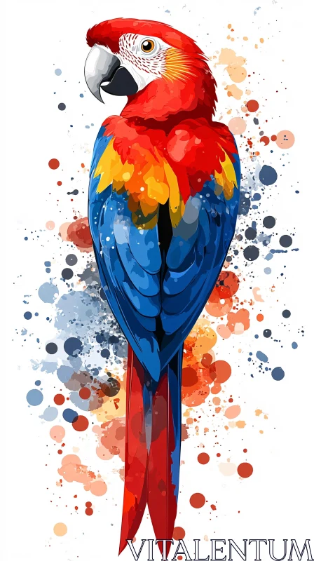 AI ART Colorful Parrot Splash Art