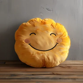 Happy Face Yellow Cushion