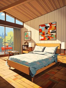 Cozy Mid-Century Bedroom Design