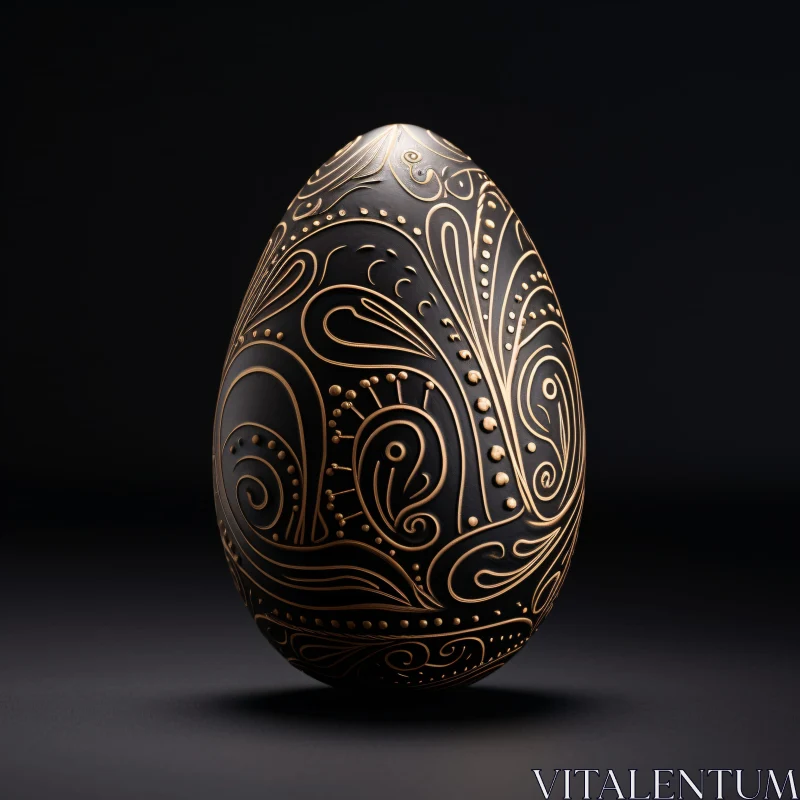 AI ART Artistic Egg Design with Gold Patterns