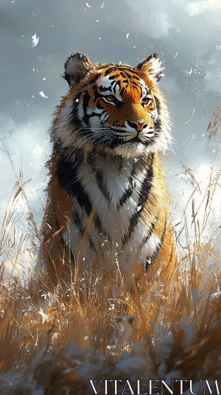 AI ART Tiger Portrait in Nature