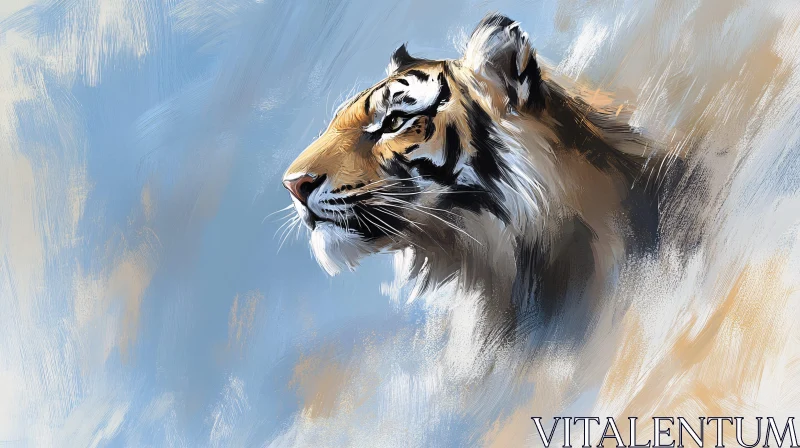 AI ART Tiger Profile Art